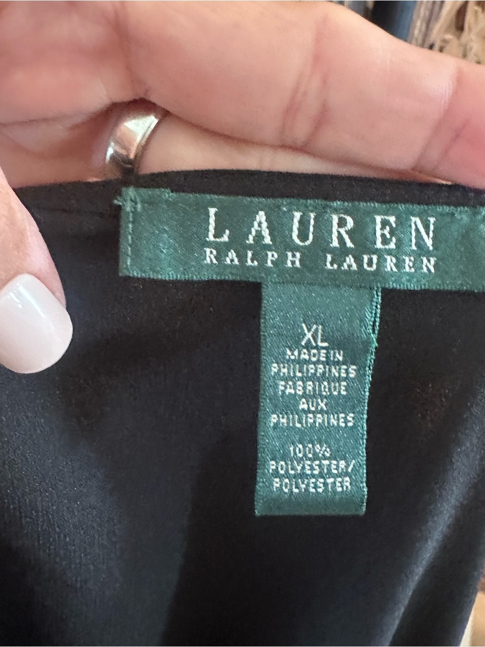 Lauren Ralph Lauren Black & Red Colorblock Kimono Style 3/4 Sleeve Pull On Top. - Picture 8 of 8